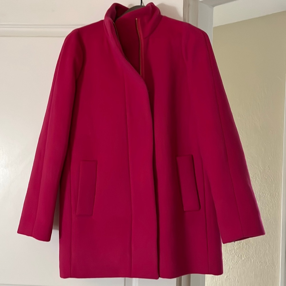 J Crew Factory City Coat. Size 6, runs large. Fun color. Only worn a few times.